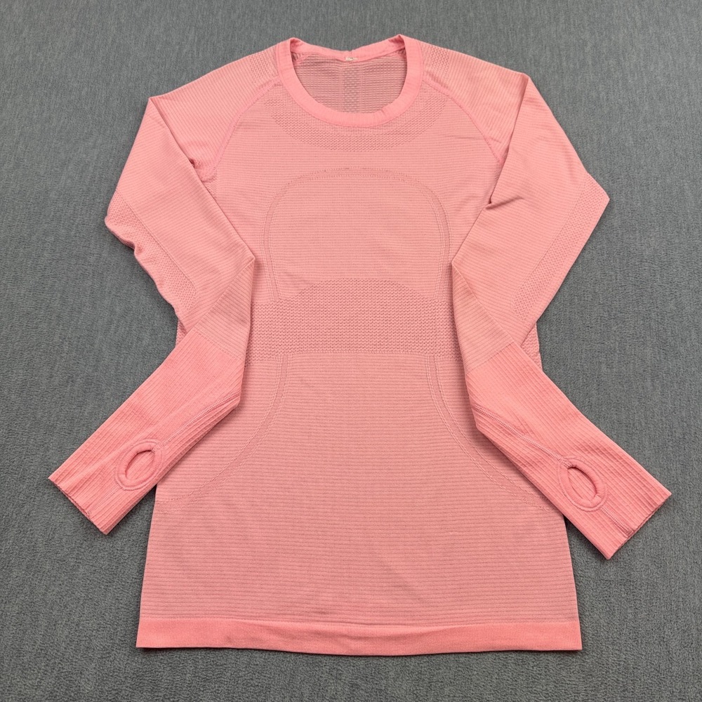 Lululemon Shirt Womens 6 Pink Swiftly Tech Long Sleeve Athletic Gym Yoga Active